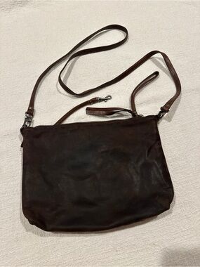Rough & Tumble Distressed Brown Leather Crossbody Bag Maine Made